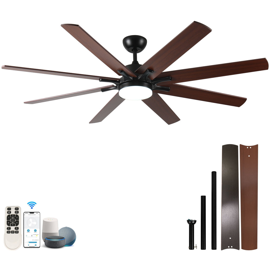 Large Ceiling Fans With Lights And Remote, Indoor / Outdoor Modern Ceiling Fan