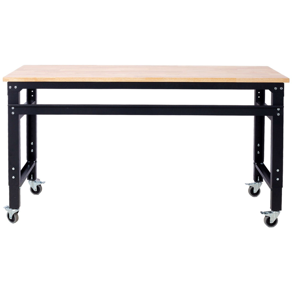 Wide Rolling Workbench For Garage, Adjustable Height