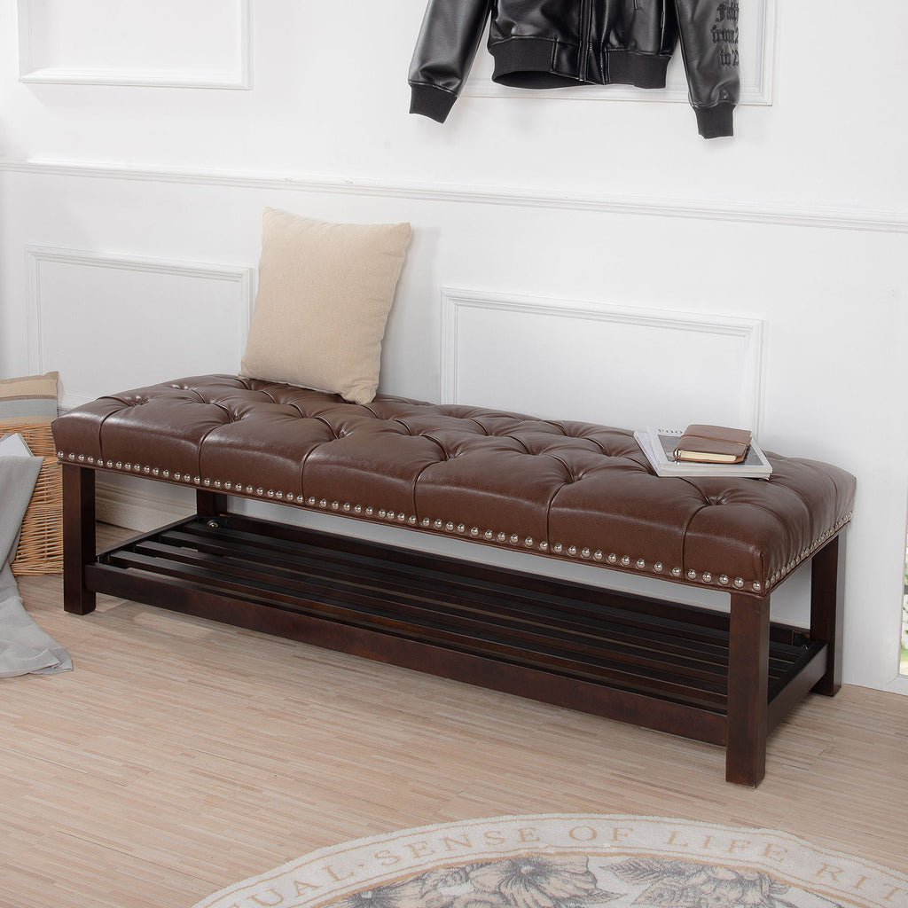 End Of Bed Bench Tufted Upholstered