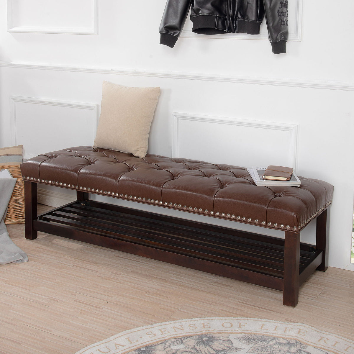 End Of Bed Bench Tufted Upholstered
