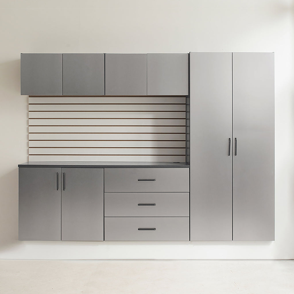 Garage Cabinet Set B With Soft Closing Drawers - Metallic Gray