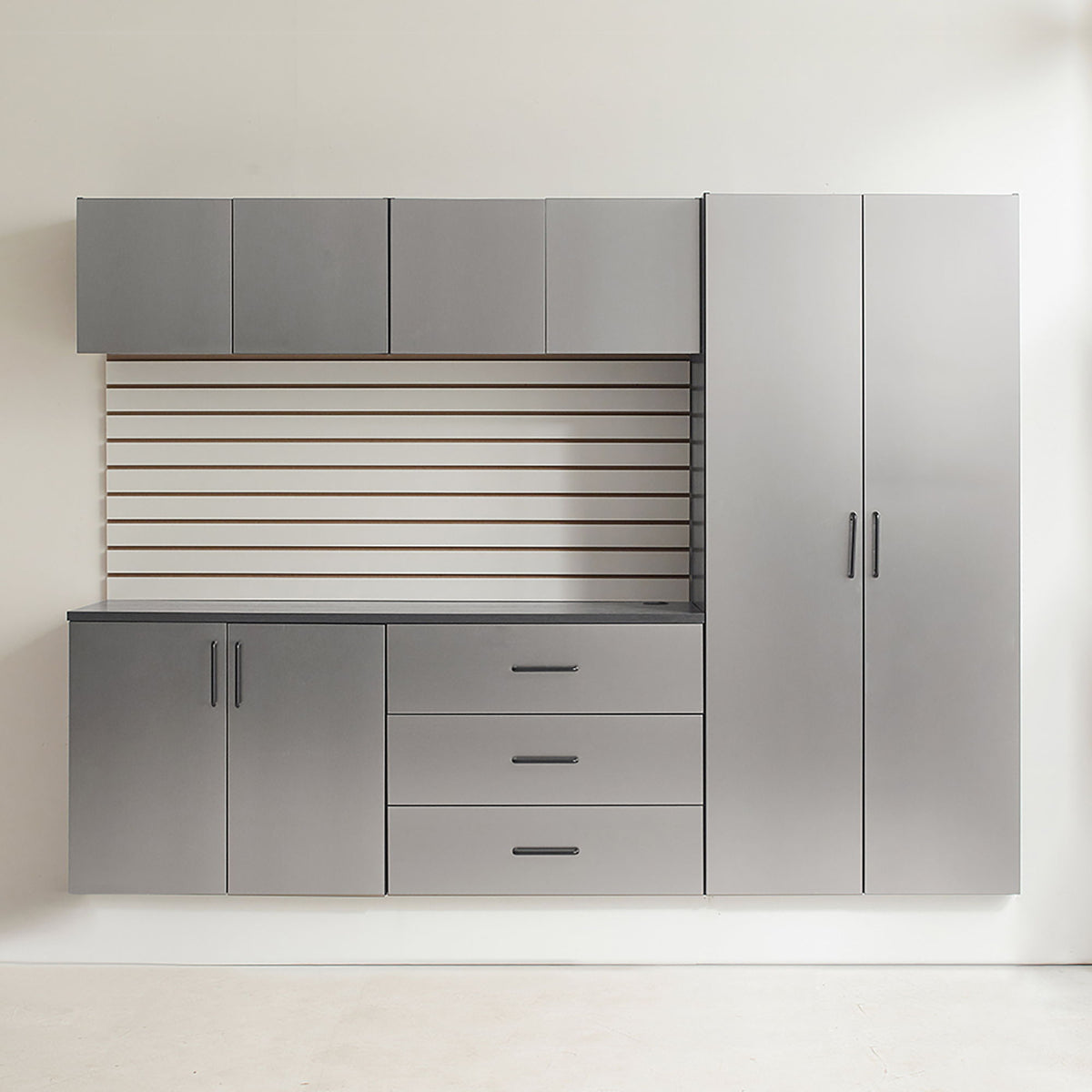 Garage Cabinet Set B With Soft Closing Drawers - Metallic Gray