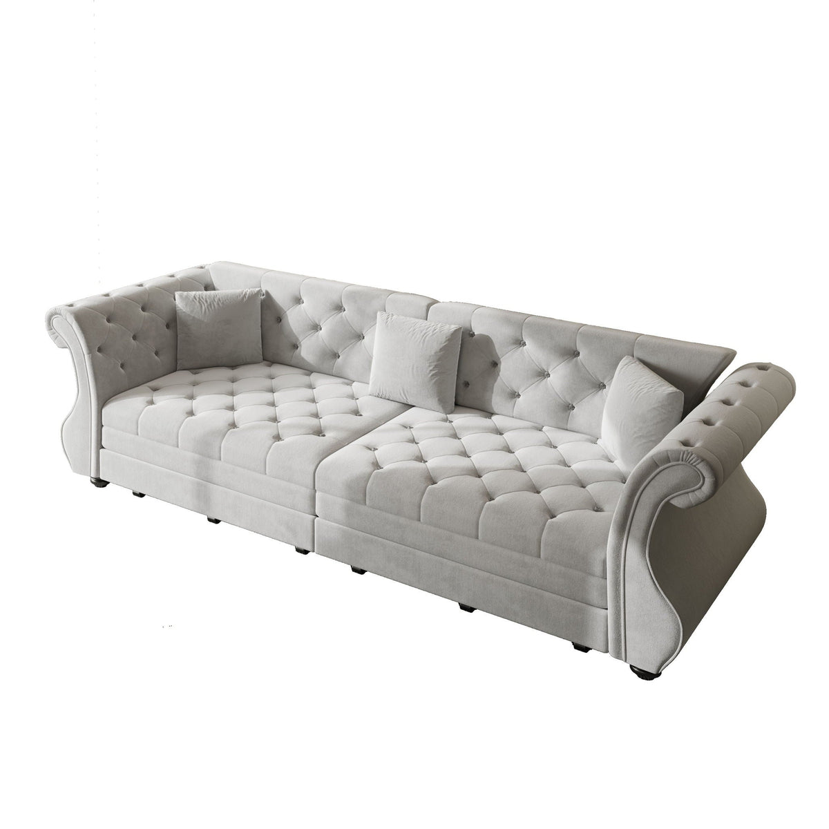 Oversized Chesterfield Pull Out Sofa Bed with Flower Tufting