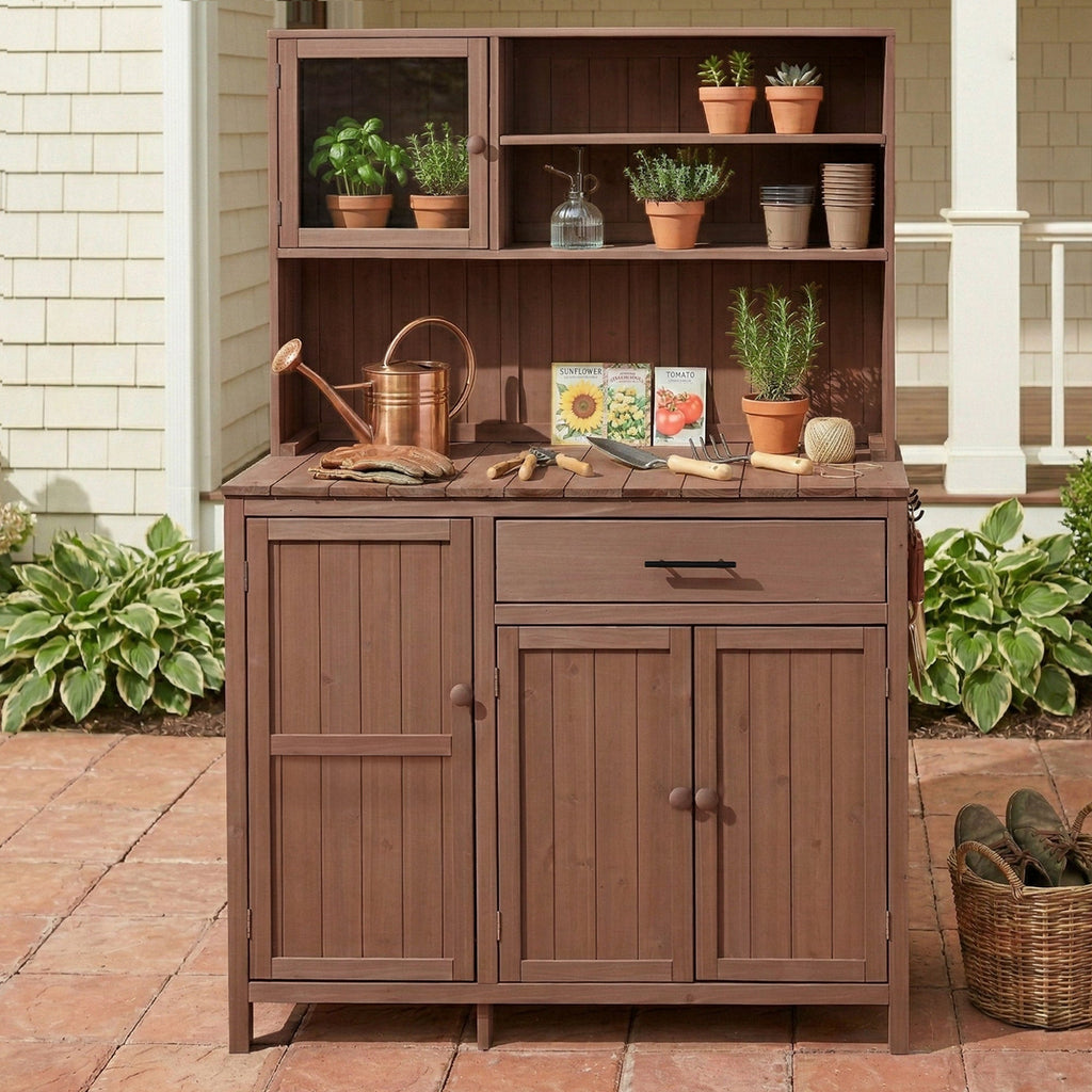 Potting Bench with Hutch