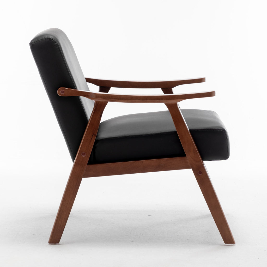 Mid Century Modern Accent Chair With Solid Wood Frame