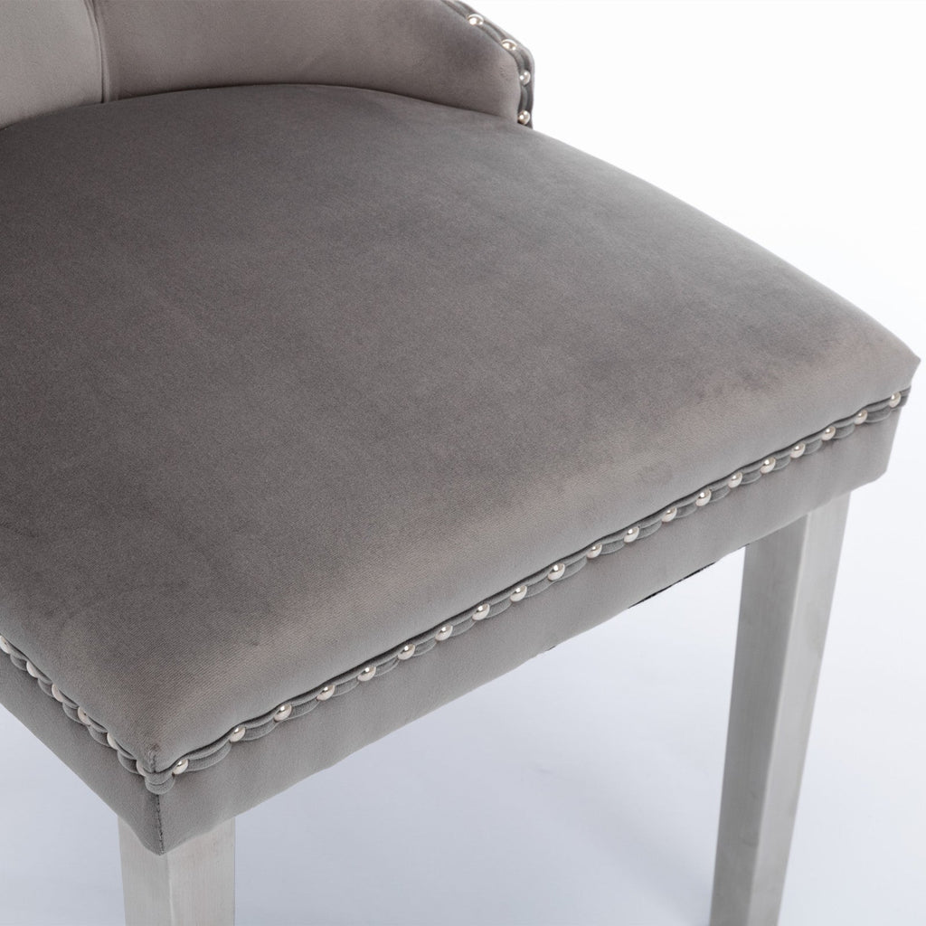 Modern Velvet Upholstered Dining Chairs - Set of 2