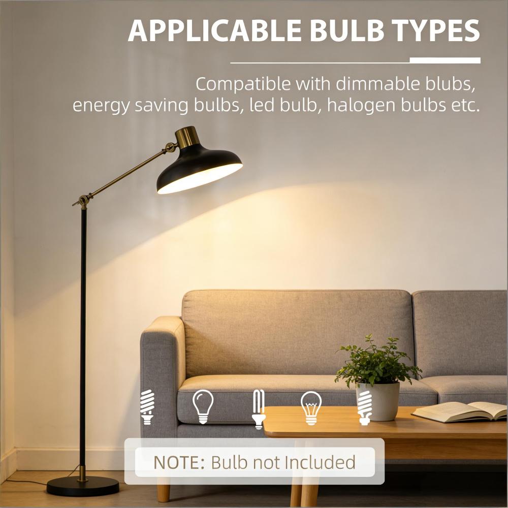 Industrial Floor Lamp | Adjustable Height & Rotating Head