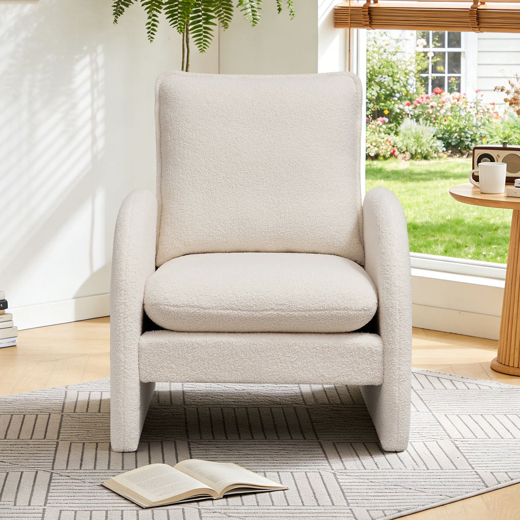 Modern Sherpa Upholstered Accent Chair