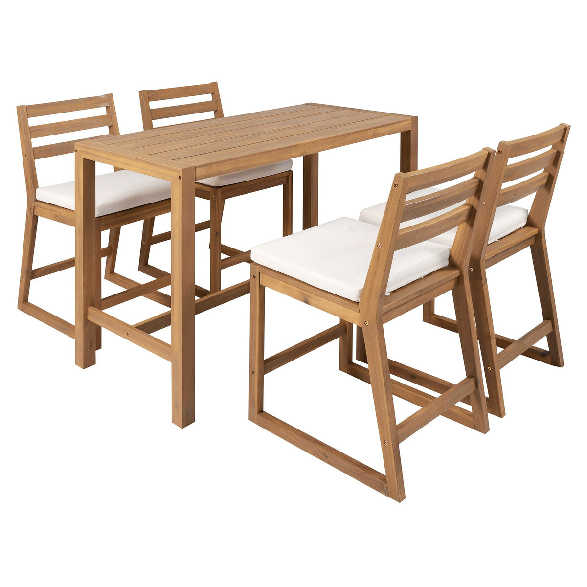 Patio Bar Set with Ergonomic Chairs - Light Brown or Dark Brown