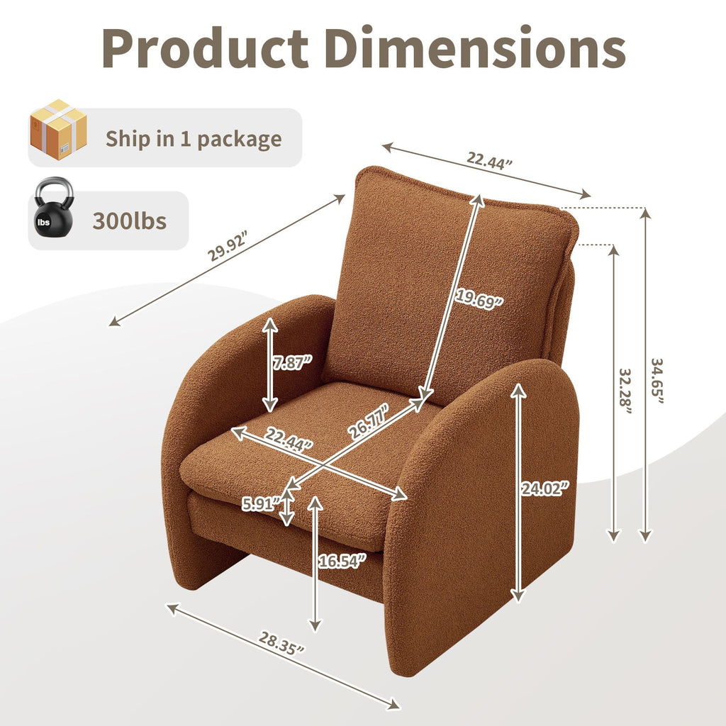 Modern Sherpa Upholstered Accent Chair