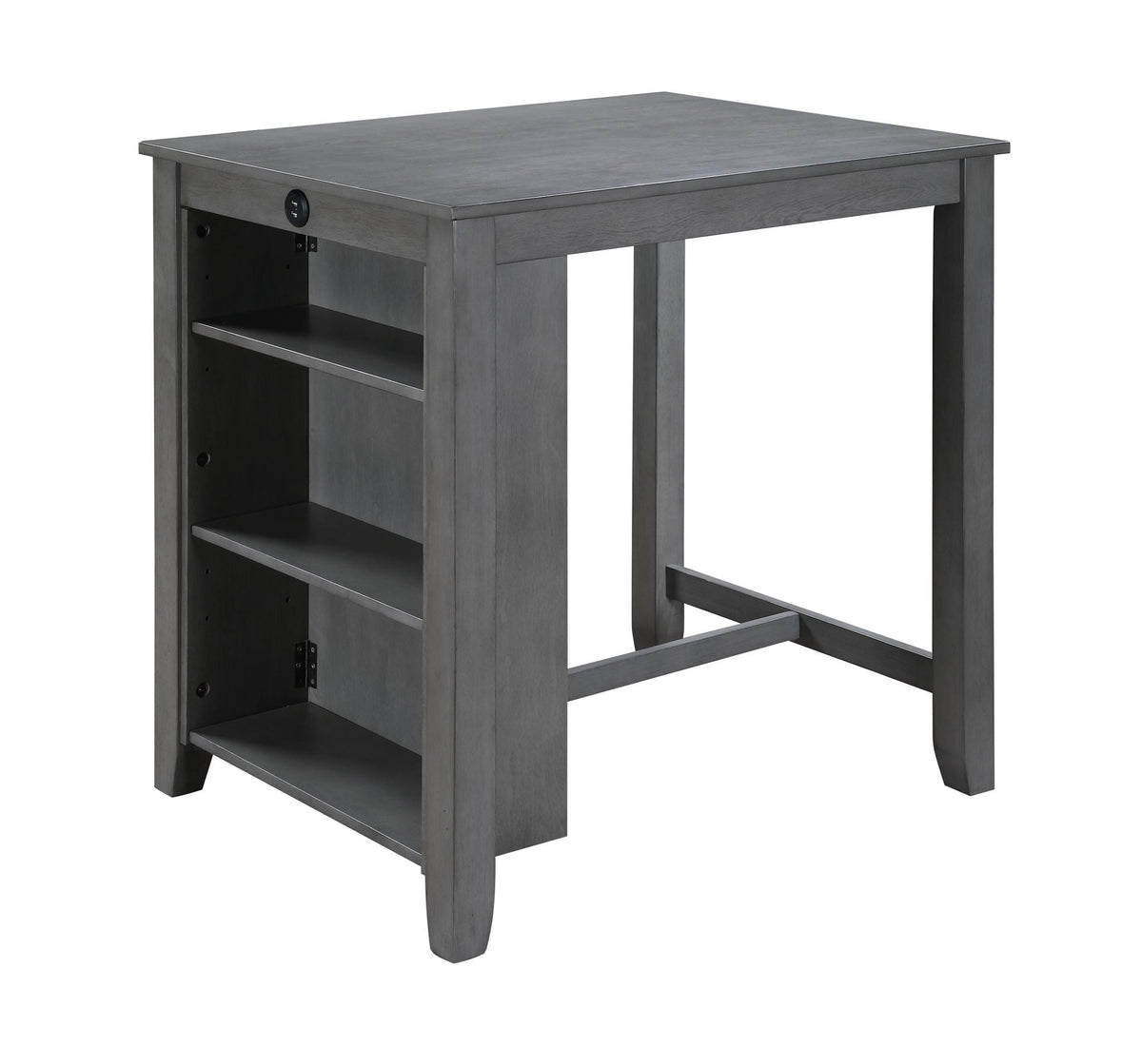3 Piece Counter Height Dining Table With Shelves And 2 Chairs