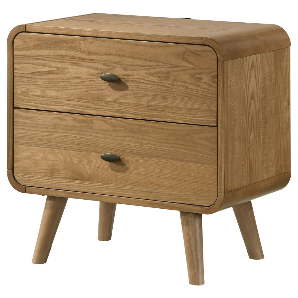 Winston Light Ash 2-Drawer Nightstand Bedside Table