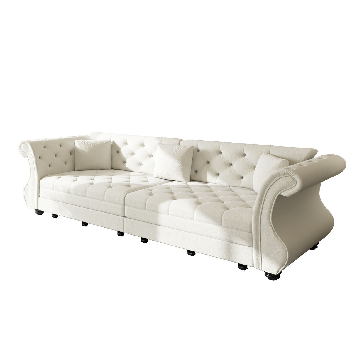 Oversized Chesterfield Pull Out Sofa Bed with Flower Tufting