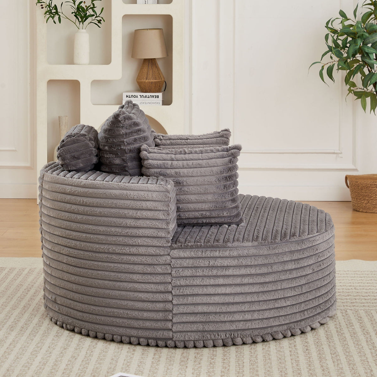 Modern Single Sofa With Backrest Pillow