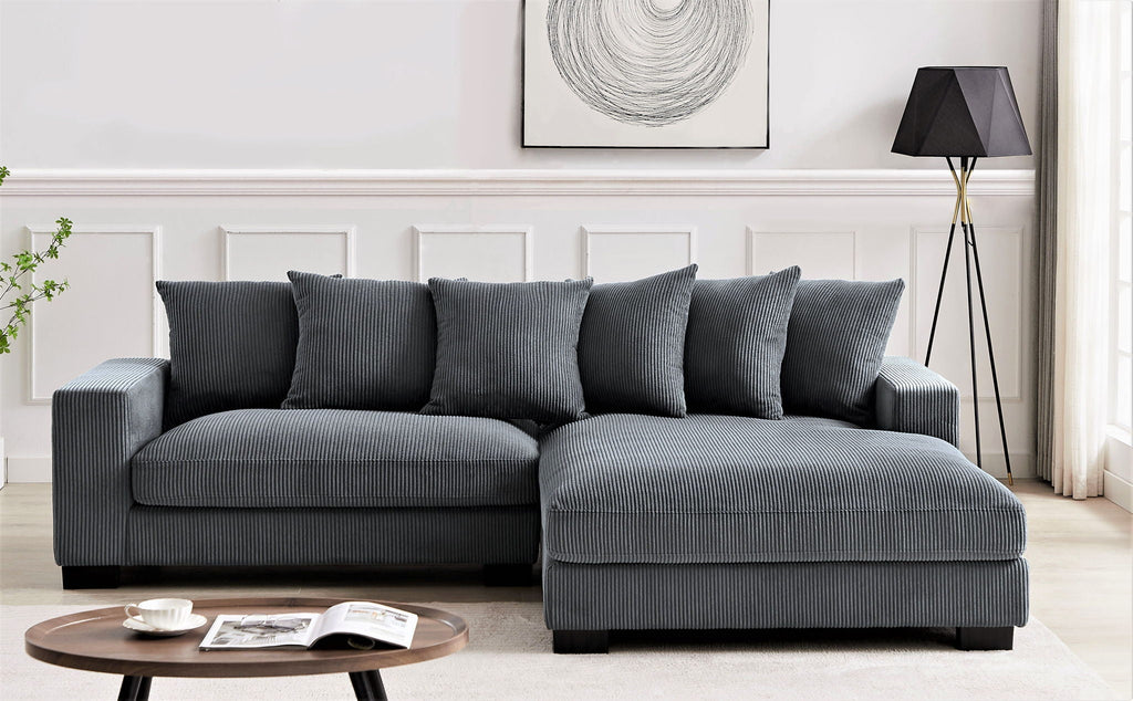 Oversized 2 Piece Sectional Couches, L Shaped Sofa With Chaise