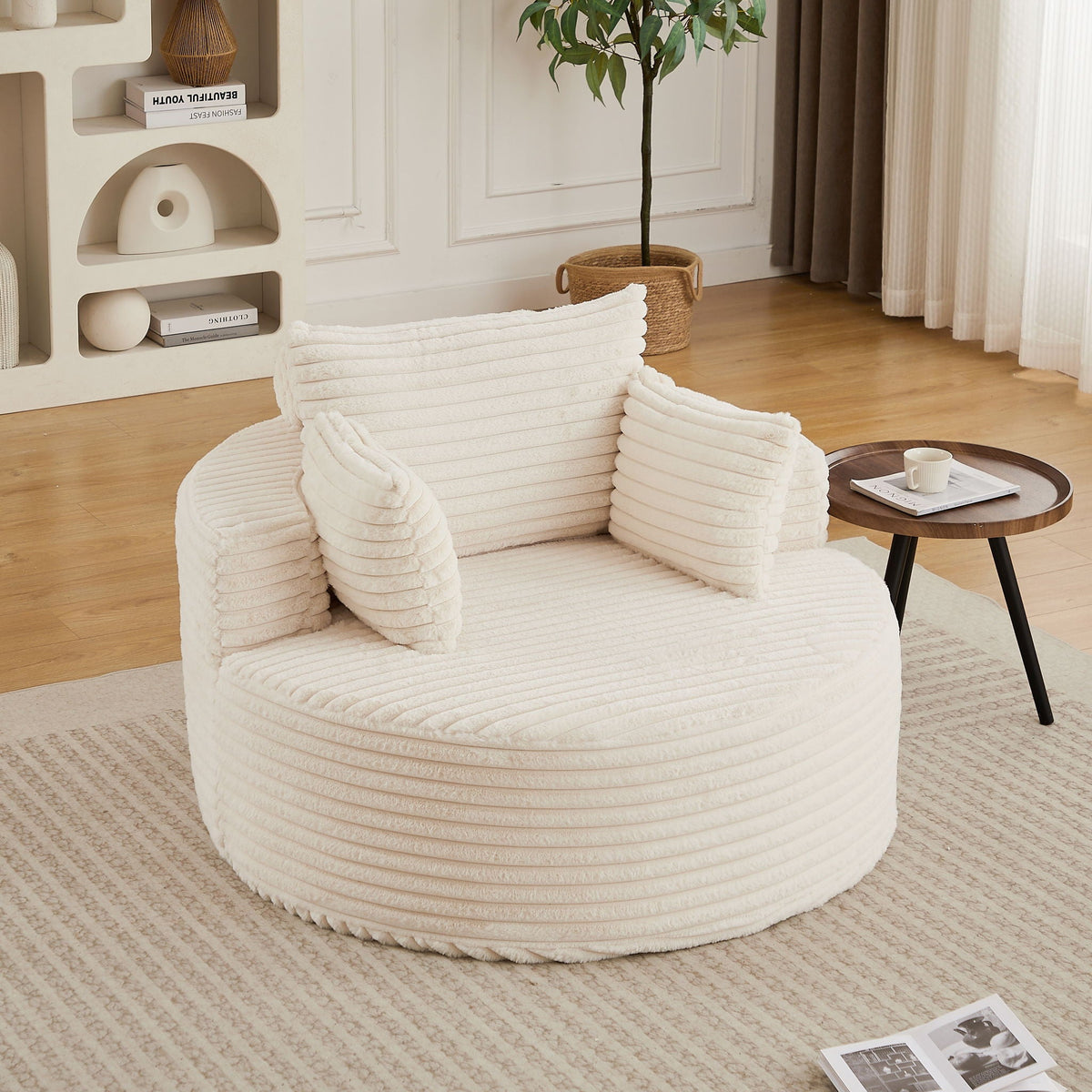 Modern Single Sofa With Backrest Pillow