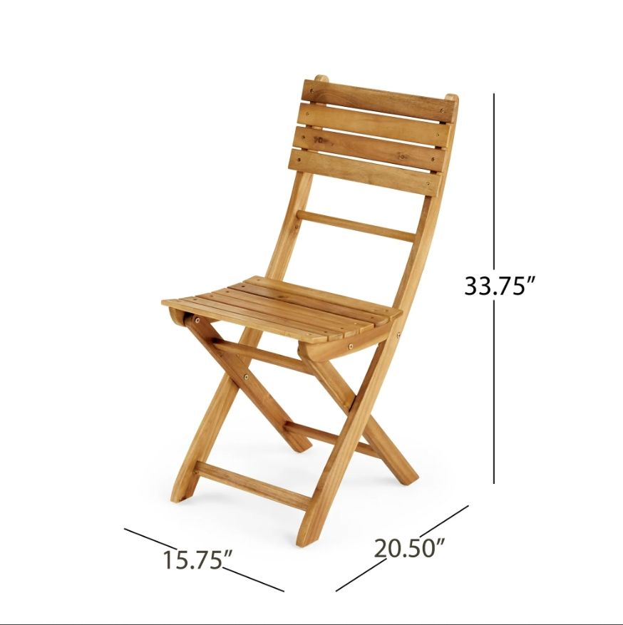 Natural 5 Piece Wood Outdoor Patio Dining Set