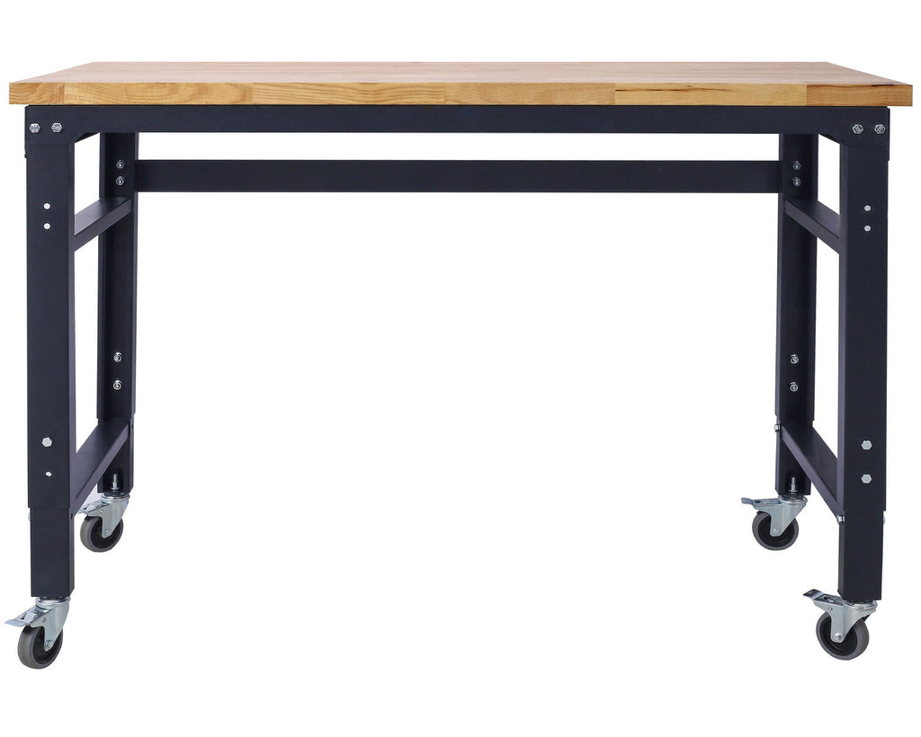Wide Rolling Workbench For Garage, Adjustable Height