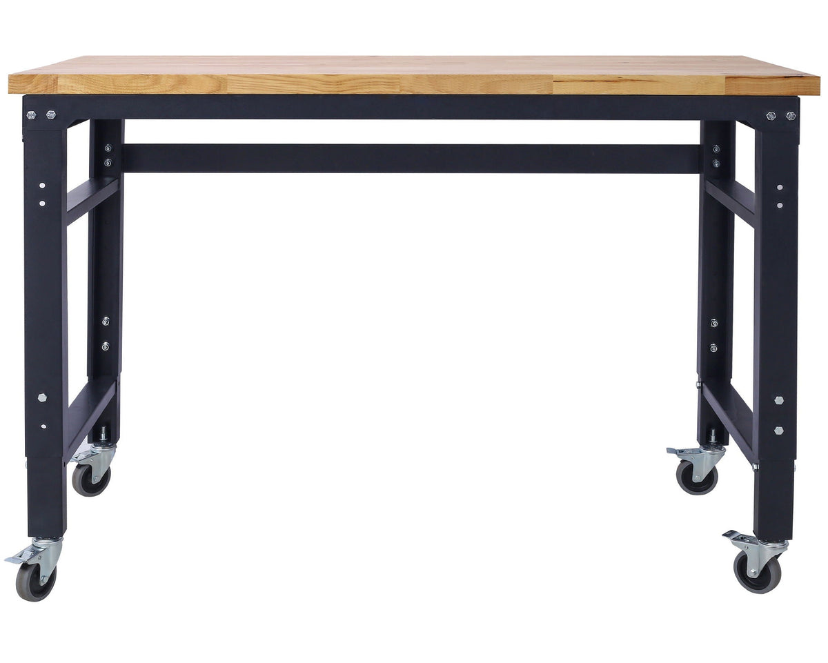 Wide Rolling Workbench For Garage, Adjustable Height