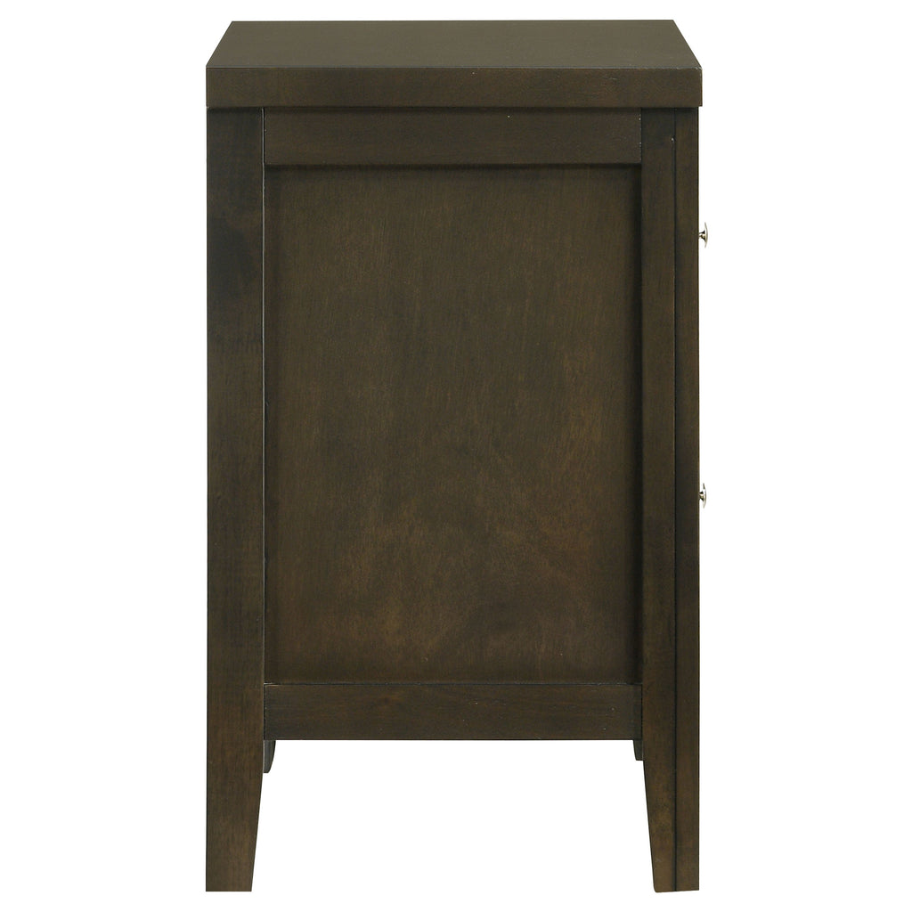 Clement Dark Cocoa 2-Drawer Nightstand Bedside Table