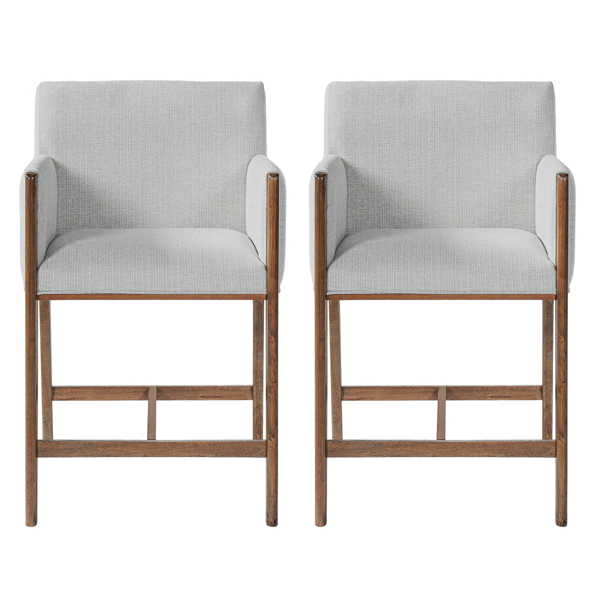 24'' Seat Height Upholstered Counter Stools with Arms