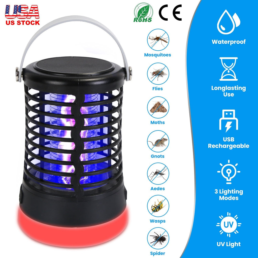 4 In 1 Bug Zapper Light Rechargeable Mosquito Zapper for Indoor Outdoor  Waterproof Mosquito Killer Lamp with 3 Lighting Modes for Patio Yard Home