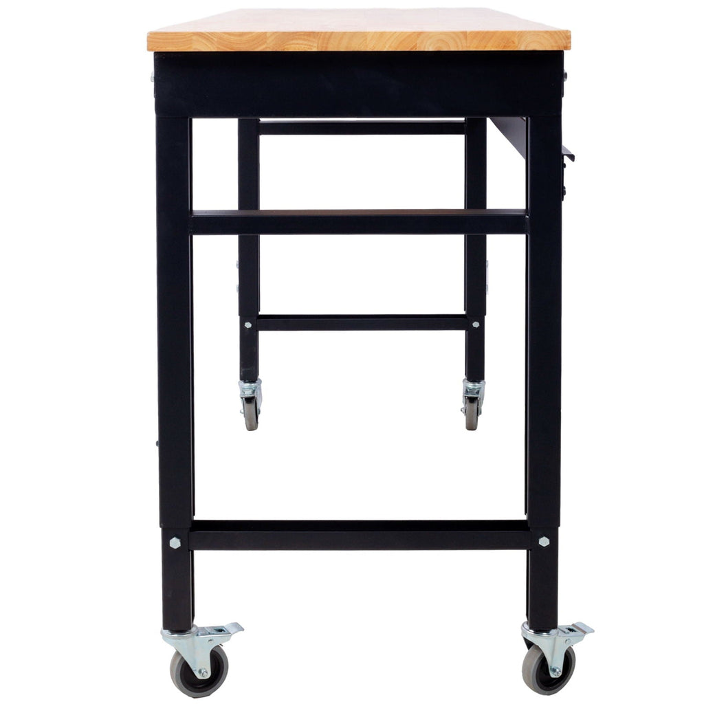 Wide Rolling Workbench For Garage, Adjustable Height