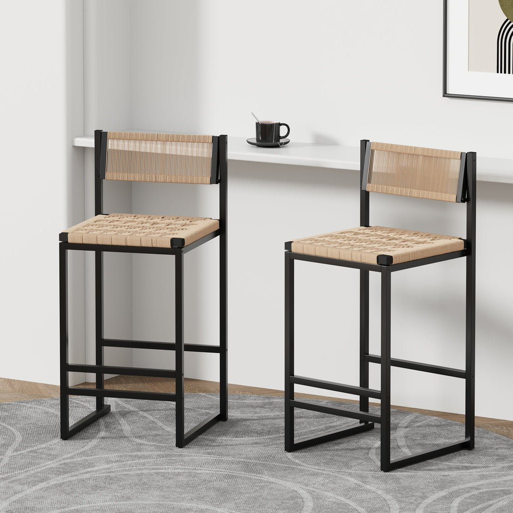 Kitchen Bar Stools with Footrest Set of 2