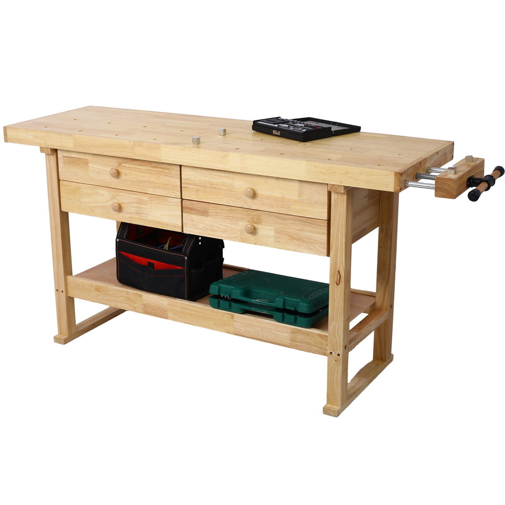 Workbench With 4 Drawers Wooden Workbench For Garage Workshop