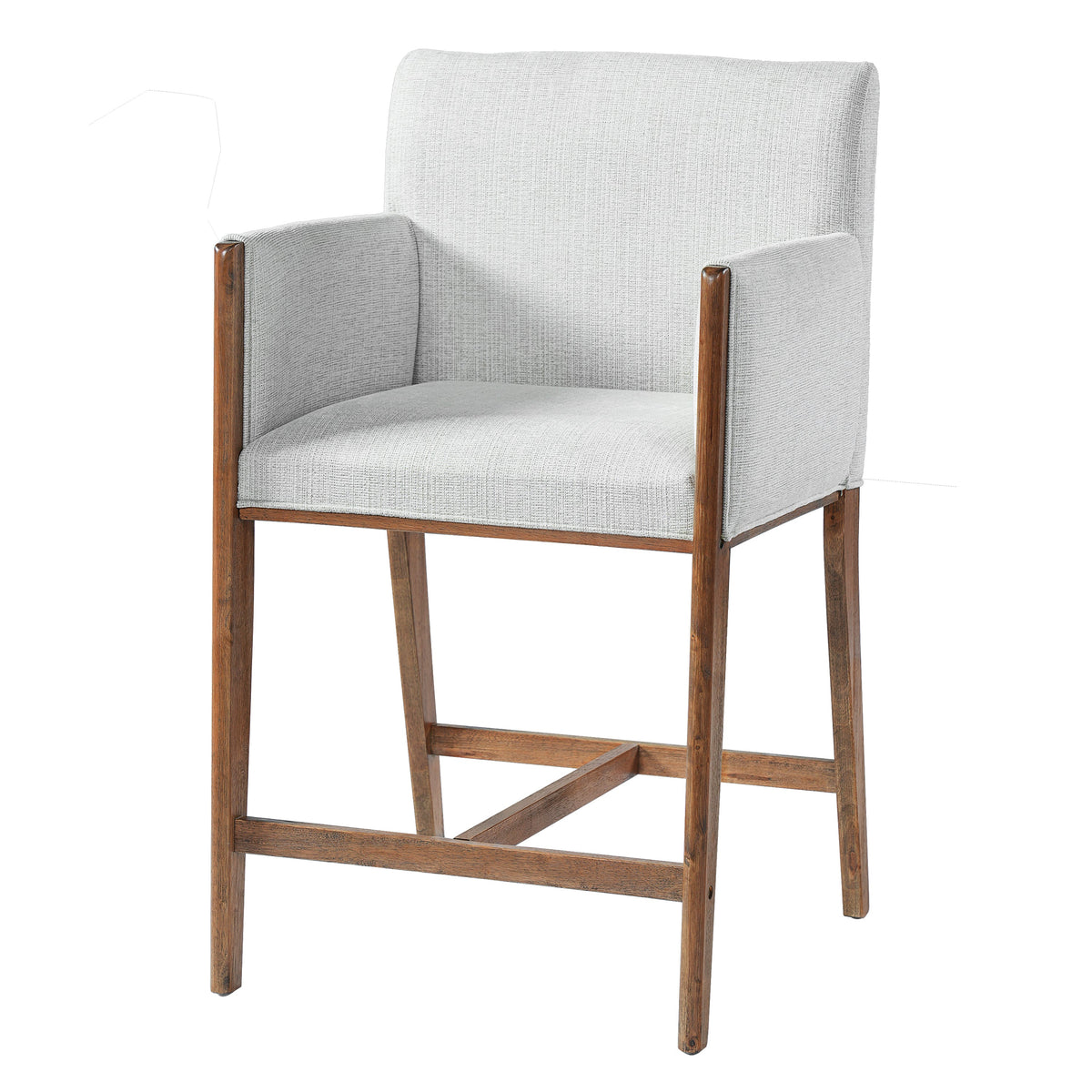 24'' Seat Height Upholstered Counter Stools with Arms