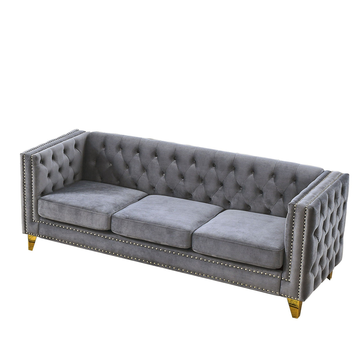 Upholstered Couch Sofa With Button Tufting