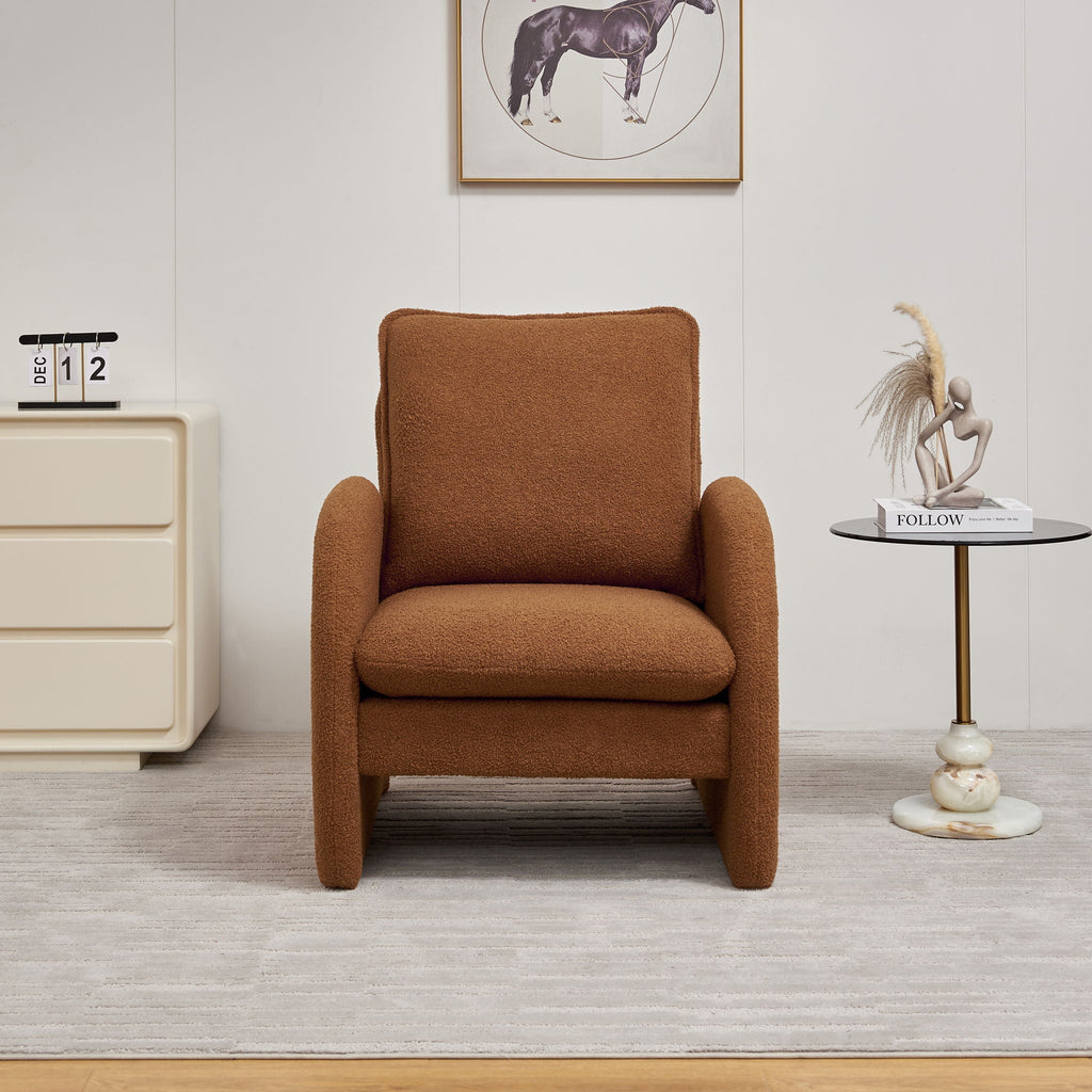 Modern Sherpa Upholstered Accent Chair