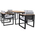 7 Pieces Dining Set Table And Chair Set With And Removable Cushions For Patio