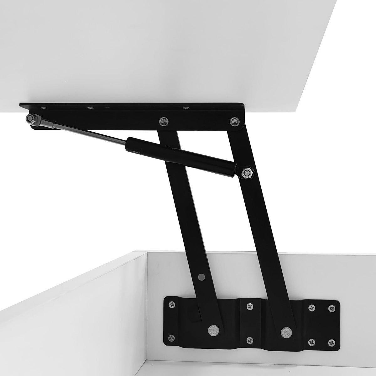 Lift Top Coffee Table With 2 Drawers, Hidden Space And LED Lights