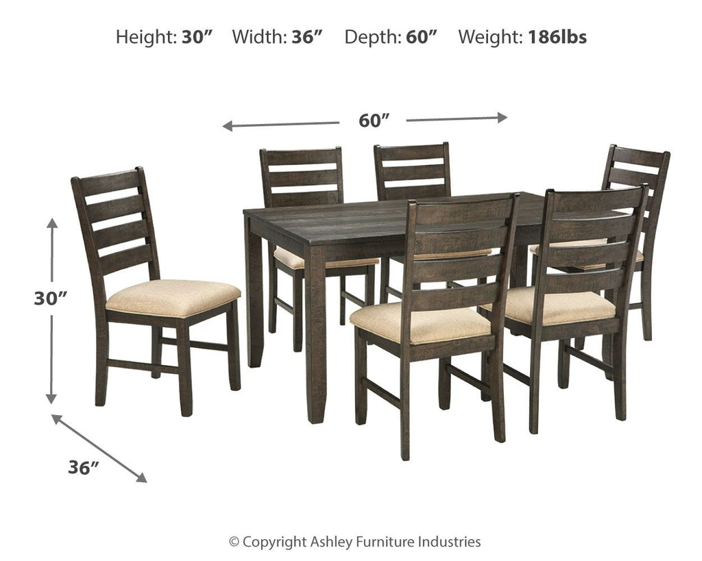 Dining Room Table Set (Set of 7) - Brown