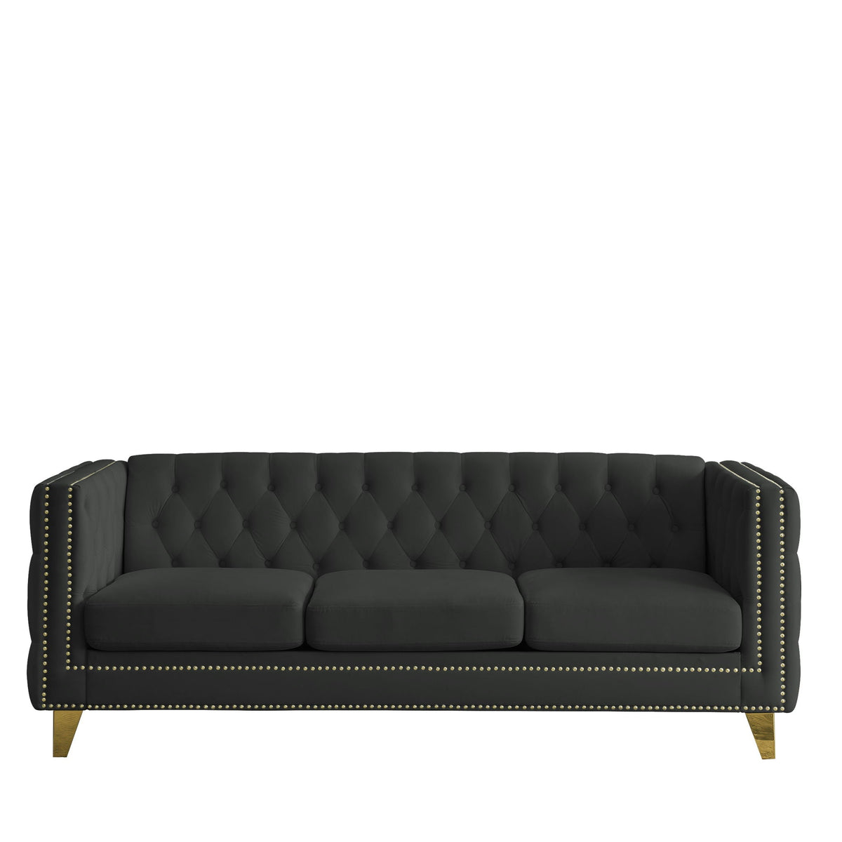 Modern Sofa With Button Tufting, Upholstered Couch For Living Room