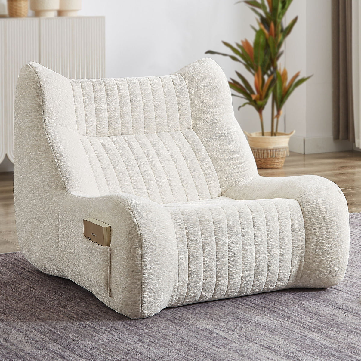 Bean Bag Chair For Adults, Memory Foam, Chenille Fabric