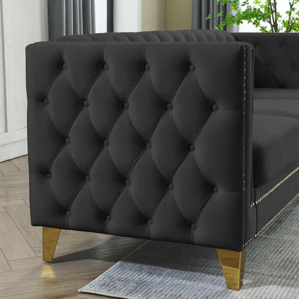 Upholstered Couch Sofa With Button Tufting