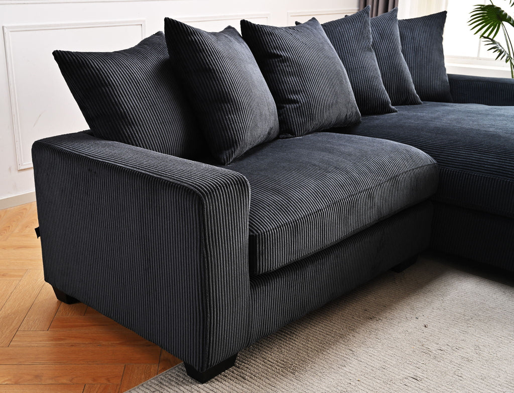 Oversized 2 Piece Sectional Couches, L Shaped Sofa With Chaise