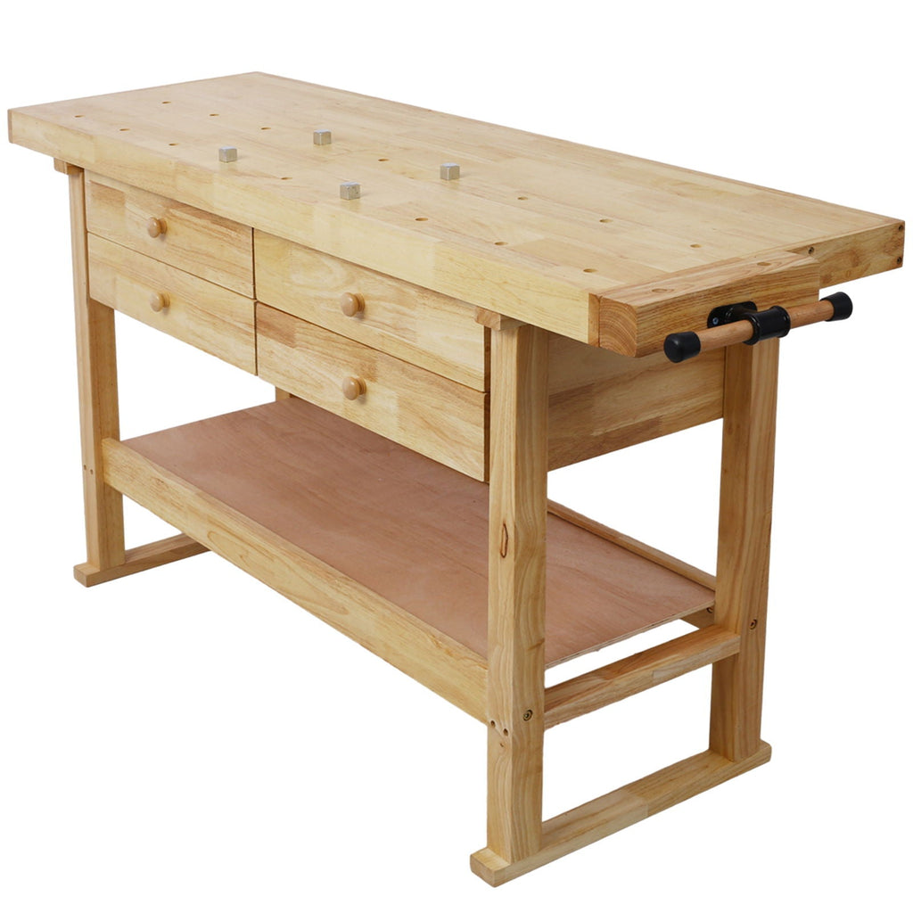 Workbench With 4 Drawers Wooden Workbench For Garage Workshop