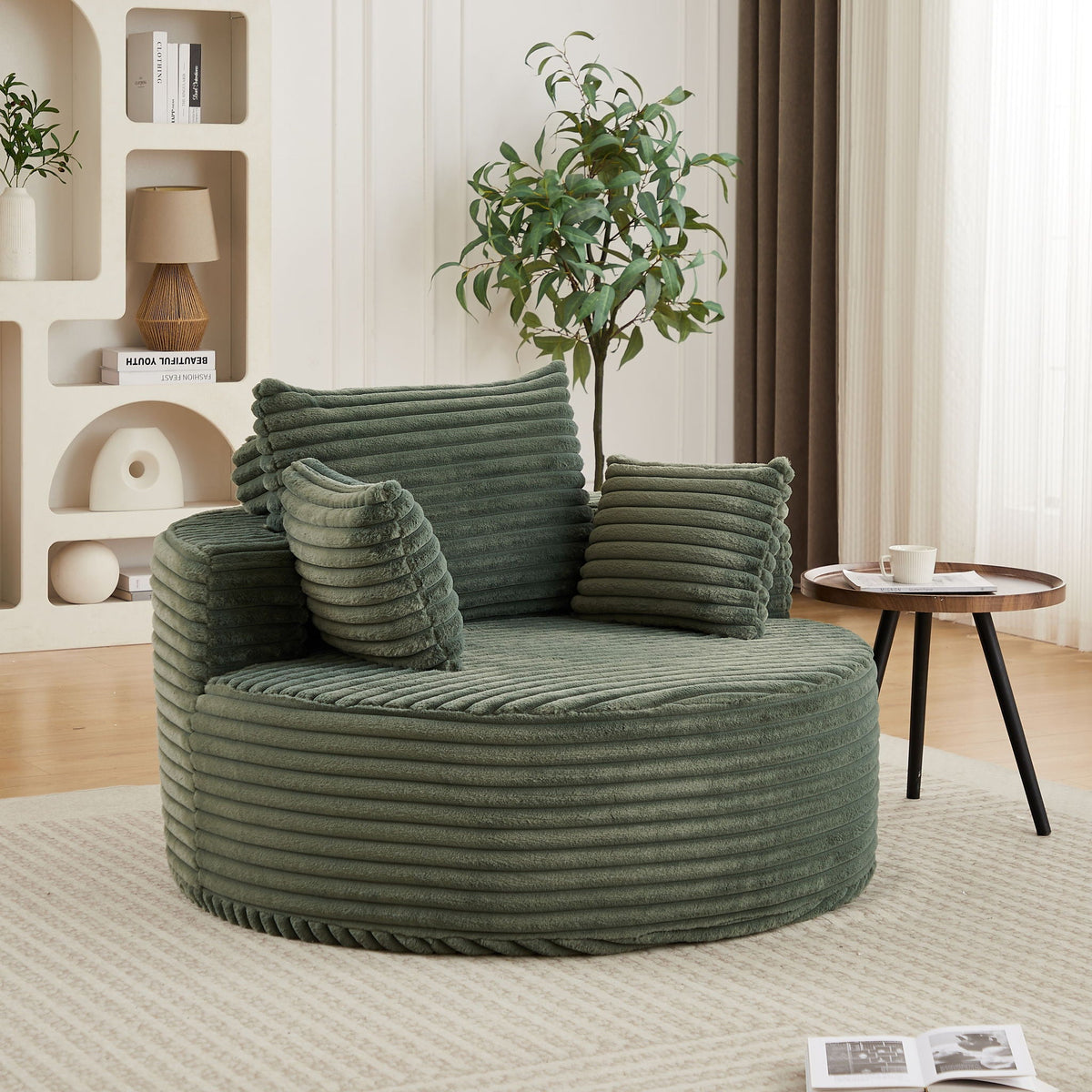 Modern Single Sofa With Backrest Pillow