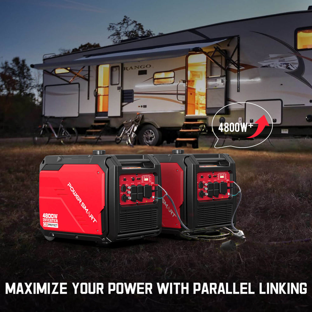 4800W Inverter Generator w/ Wheels Handle Kit & CO Alert HB5046C