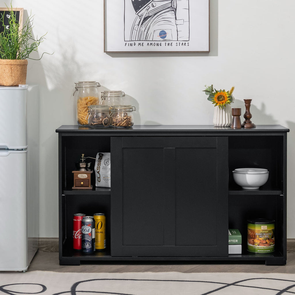 Storage Cabinet with Wood Sliding Door for kitchen or dining room