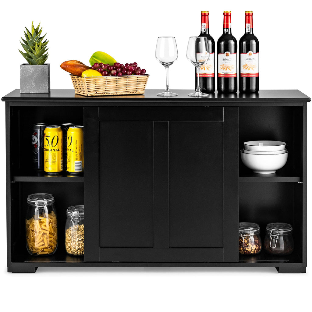 Storage Cabinet with Wood Sliding Door for kitchen or dining room