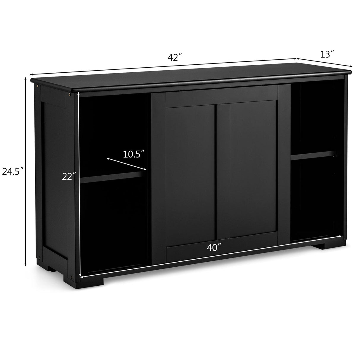 Storage Cabinet with Wood Sliding Door for kitchen or dining room