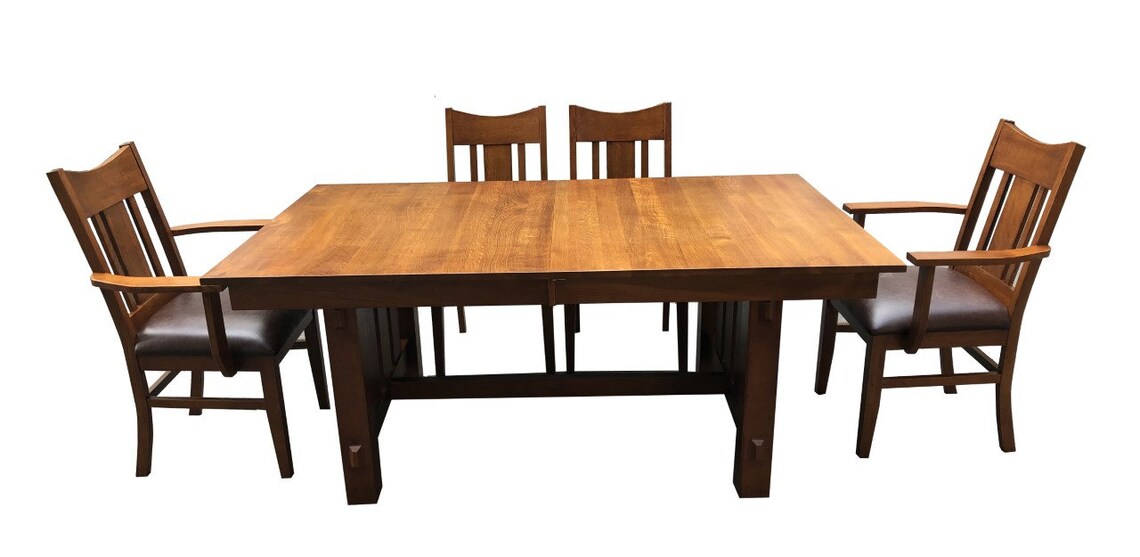 Oak Dining Table and Chairs Set