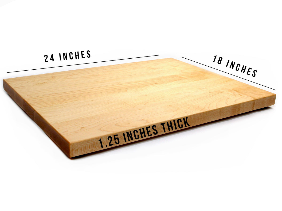 1.25” Thick Extra Large Butcher Block Cutting Board With Rubber Feet