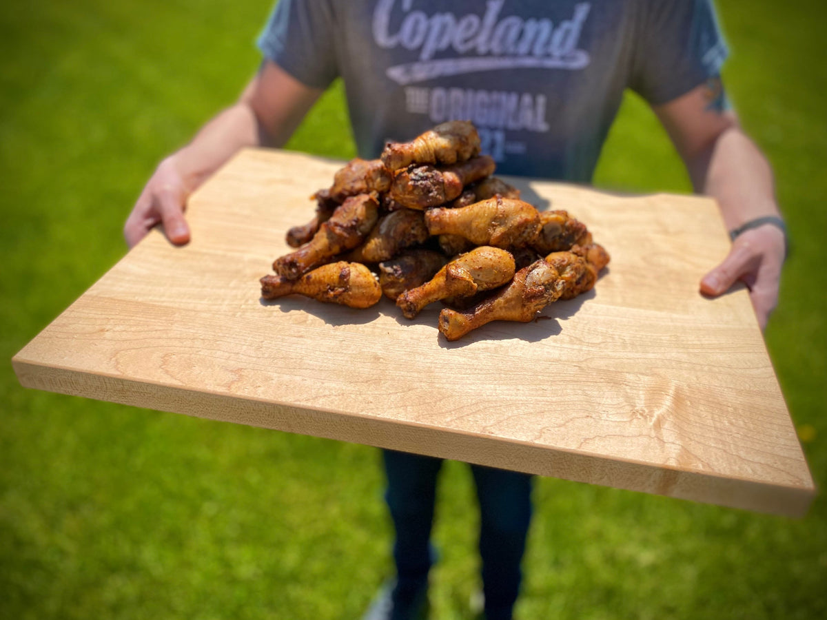 1.25” Thick Extra Large Butcher Block Cutting Board With Rubber Feet