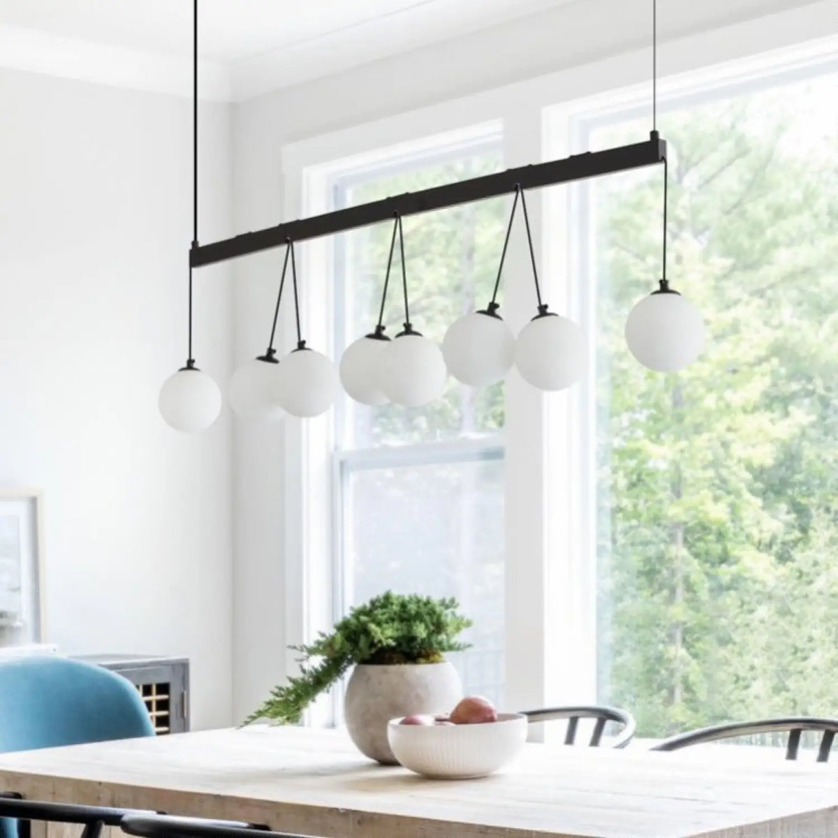 Modern 8-Light Globe Pendant Lights for Kitchen Island