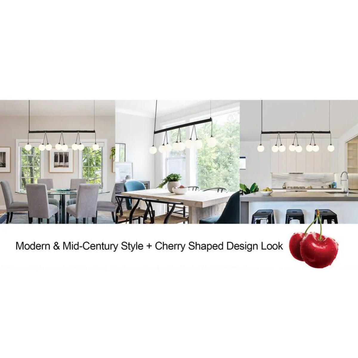 Modern 8-Light Globe Pendant Lights for Kitchen Island